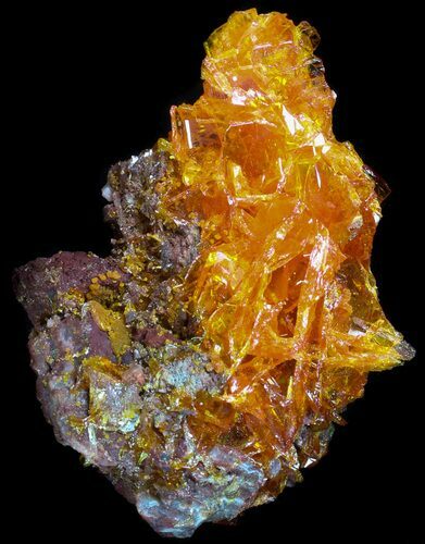 Bright Orange Wulfenite Cluster - Rowley Mine, AZ #34889